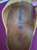 Slapi saboti full piele Birkenstock Nubuck Suede Gizeh Popcorn soft
